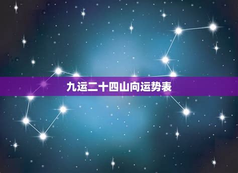 九运二十四个山向飞星局